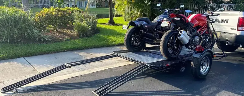 Motorcycle trailers available for rent